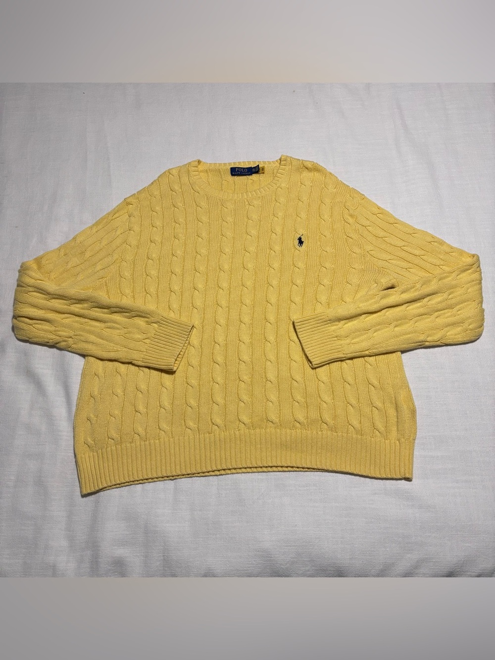 Men’s Polo Ralph Lauren Cable Knit Sweater | Yellow | Size XXL